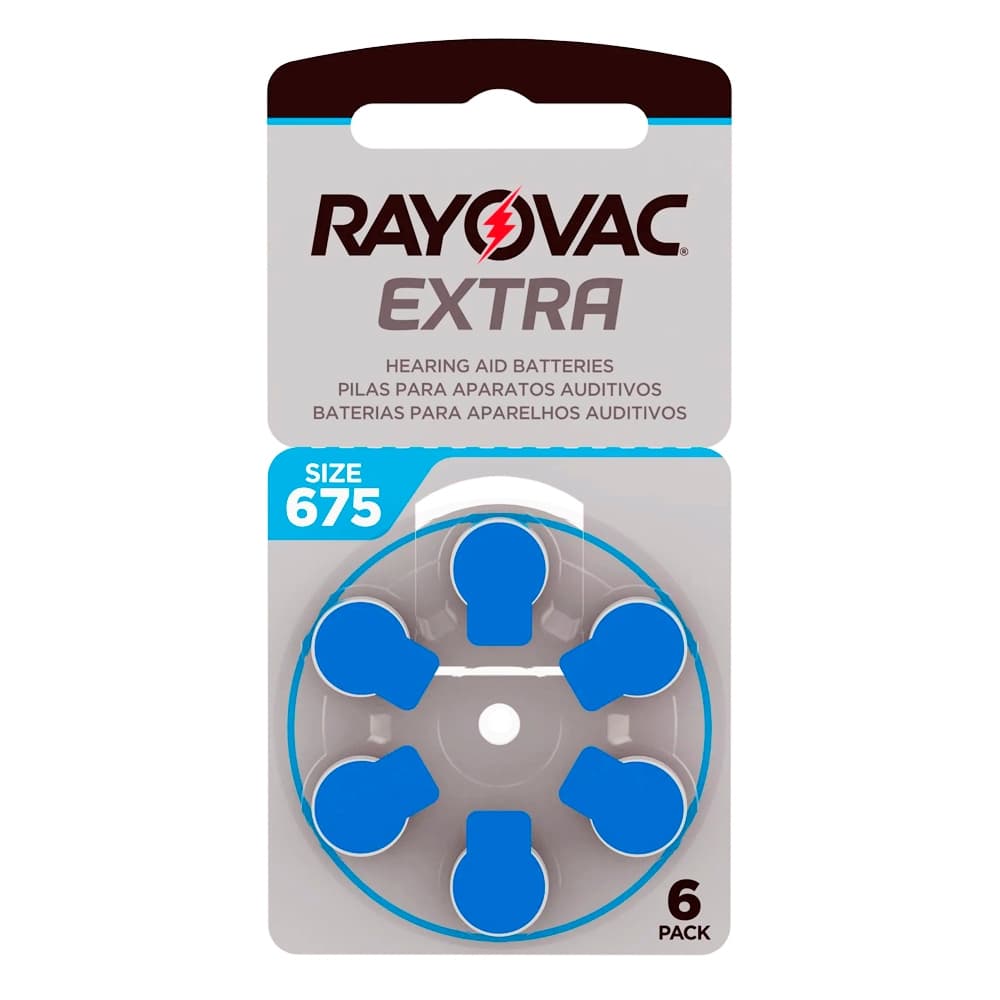 Pilhas para Aparelho Auditivo Size 675 - Cartela 06 Unidades