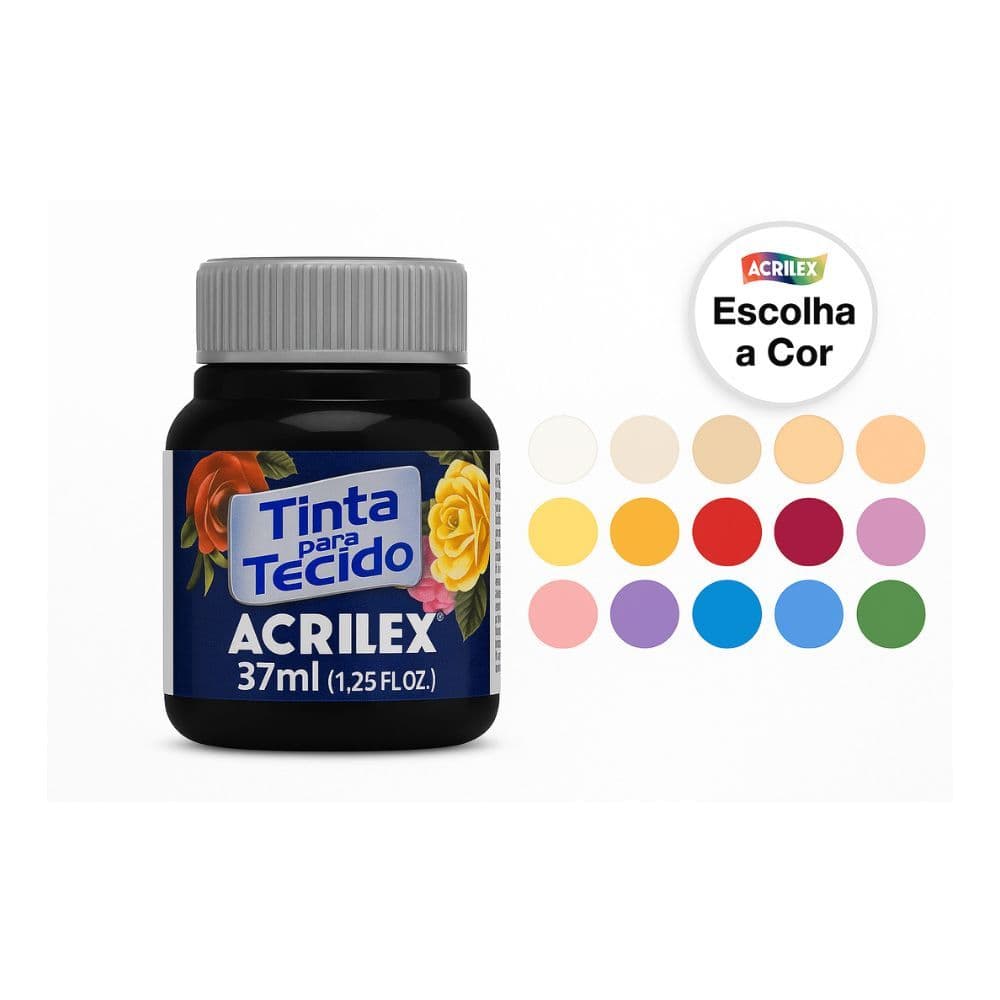 Tinta para Tecido Acrilex 37ml Fosca – +100 Cores Disponíveis | Pronta Entrega