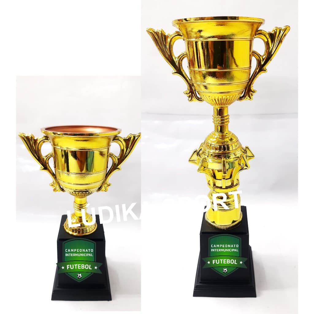 Troféu Taça Ouro 2 Opções 20cm ou 28cm TJB13 (Personalizo} Campeão Campeonato Torneio Melhor
