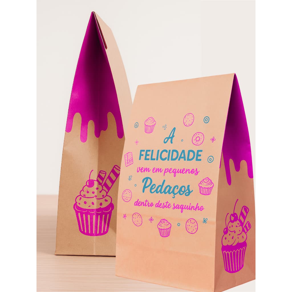 Saco Kraft Personalizado para Doces Tamanho P