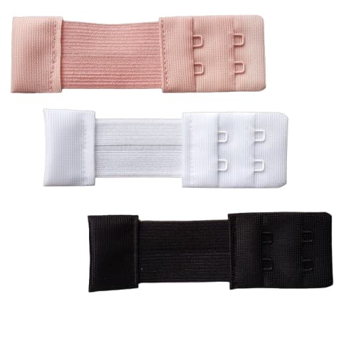 Kit com 3 extensores elásticos para Soutien -  com 2 ganchos e 2 regulagens - Modelo Pequeno Multicores
