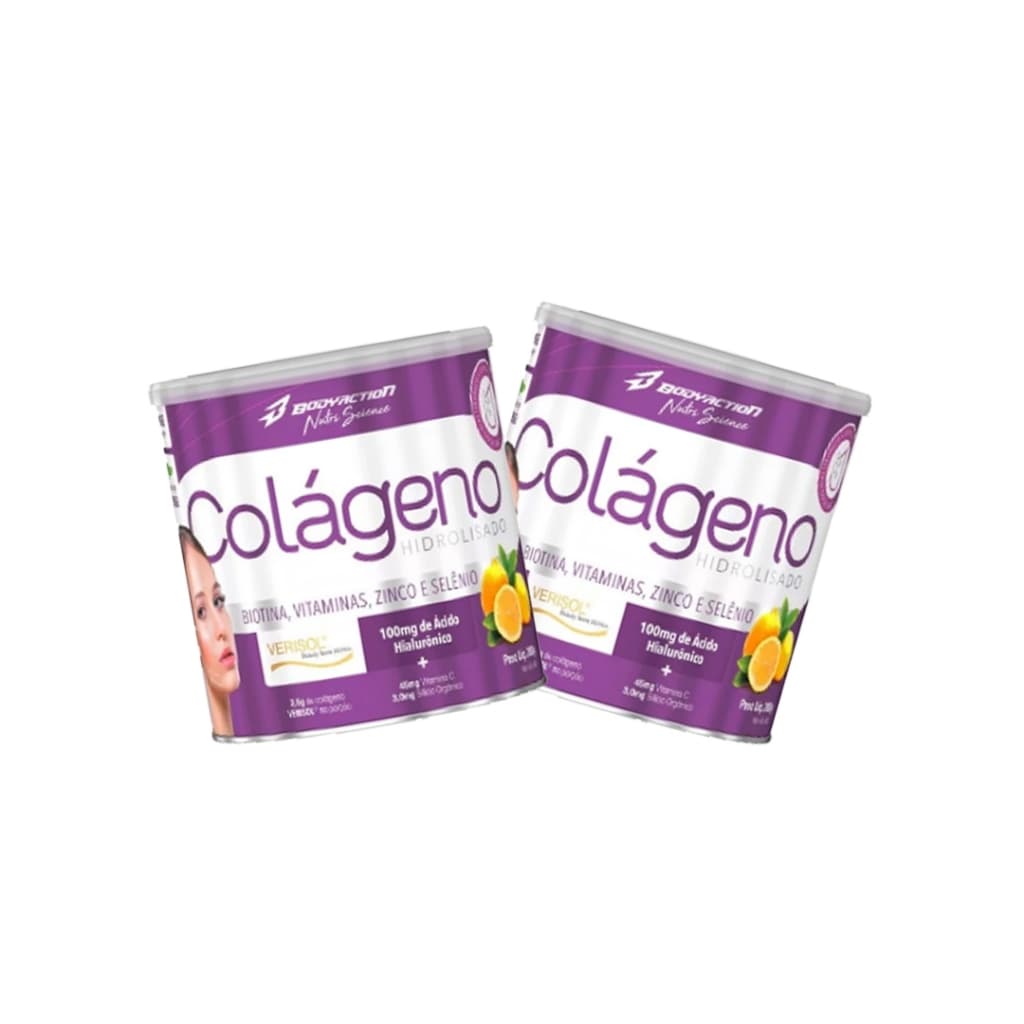 KIT 2 ColagenoS VERISOL Hidrolizado c/ acido Hialuronico - Body Action - 200g  (escolha o sabor)