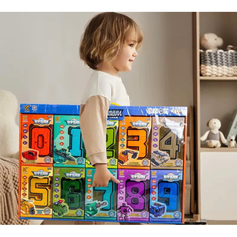 10 Números transformer Infantil de Brinquedo Robô Transformer