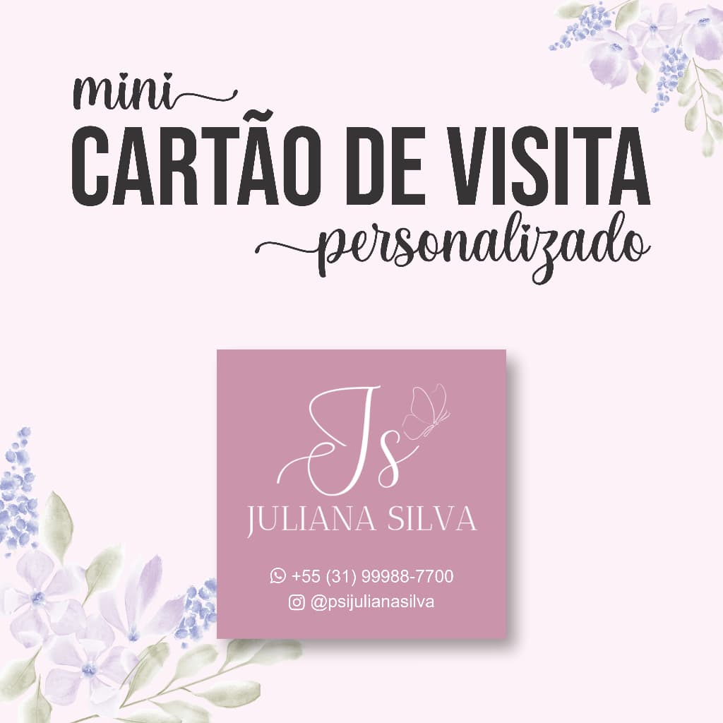 Cartão de Visita Mini :: 5x5cm :: Personalizado :: Papel Brilho