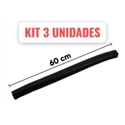 Kit 3 Refil Borracha Rodo Aluminio 60cm Reforçado