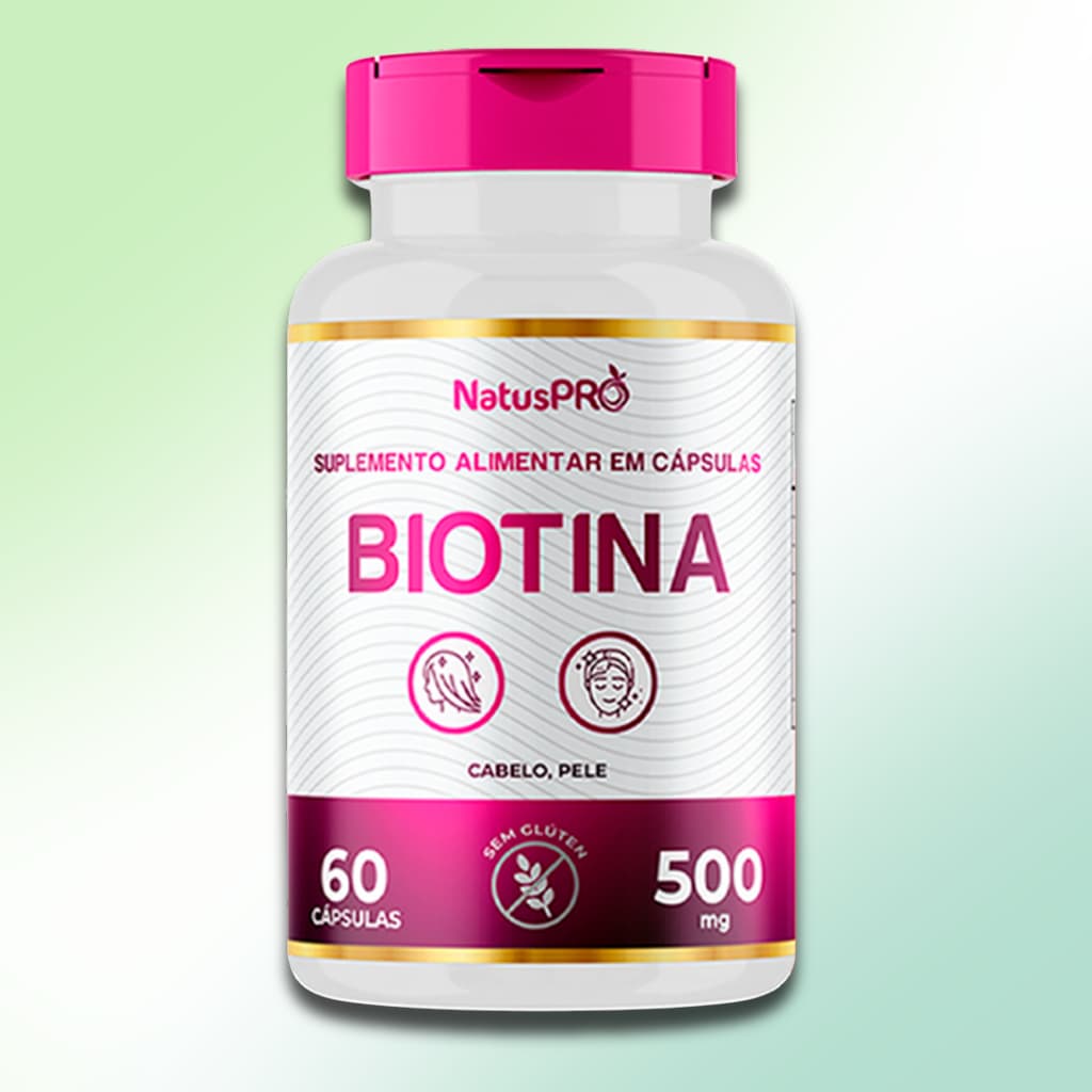 Biotina NatusPro 60 Cápsulas 500mg - P/ Cabelo e Unha
