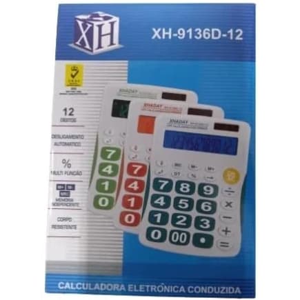 Calculadora de mão, carregamento solar, Mesa, Escritorio, 12 Digitos Cores Aleatórias