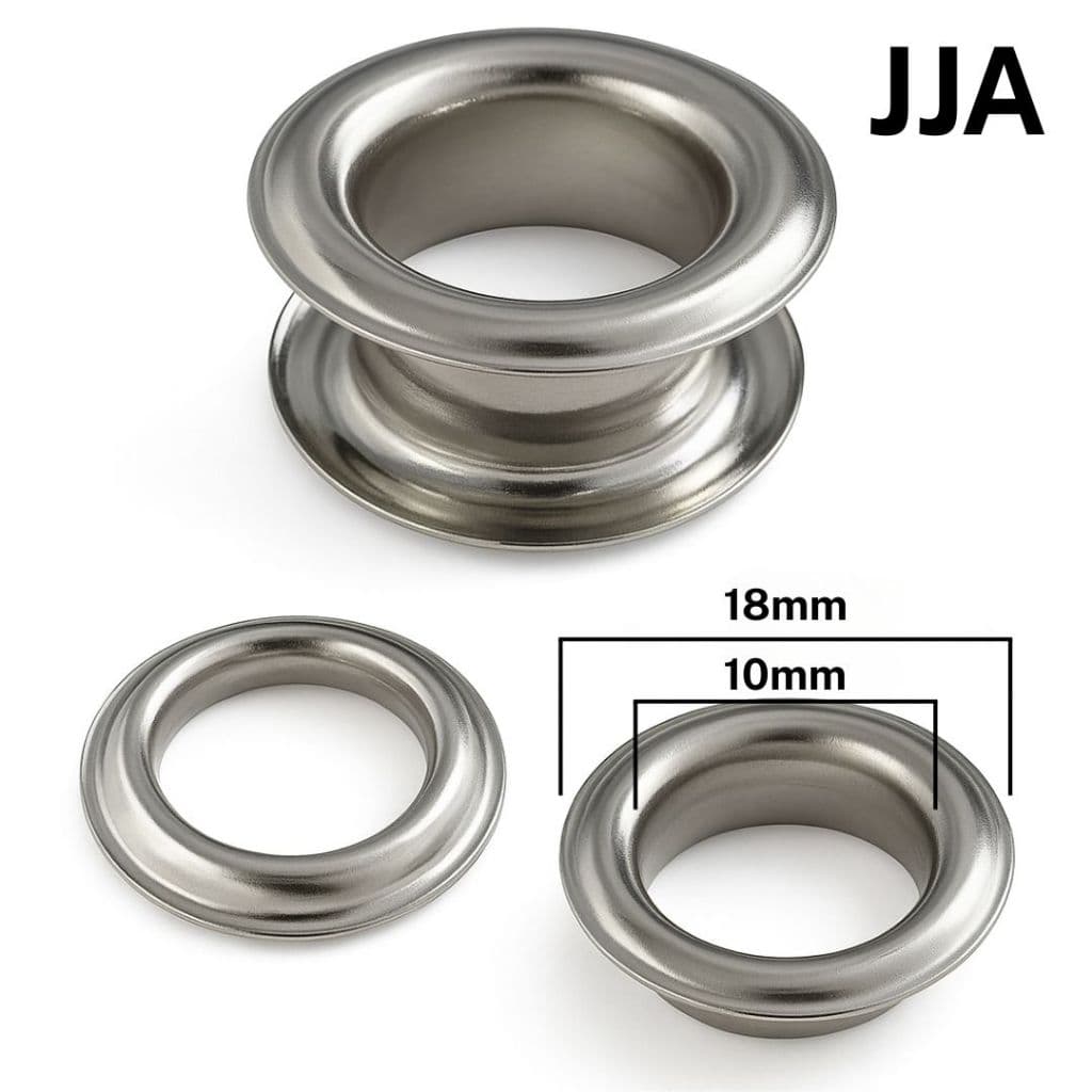 Ilhós Nº 0 com Arruela (Ferro) Niquelado – Toldos, Lonas e Banners – 100 Ilhoses + 100 Arruelas