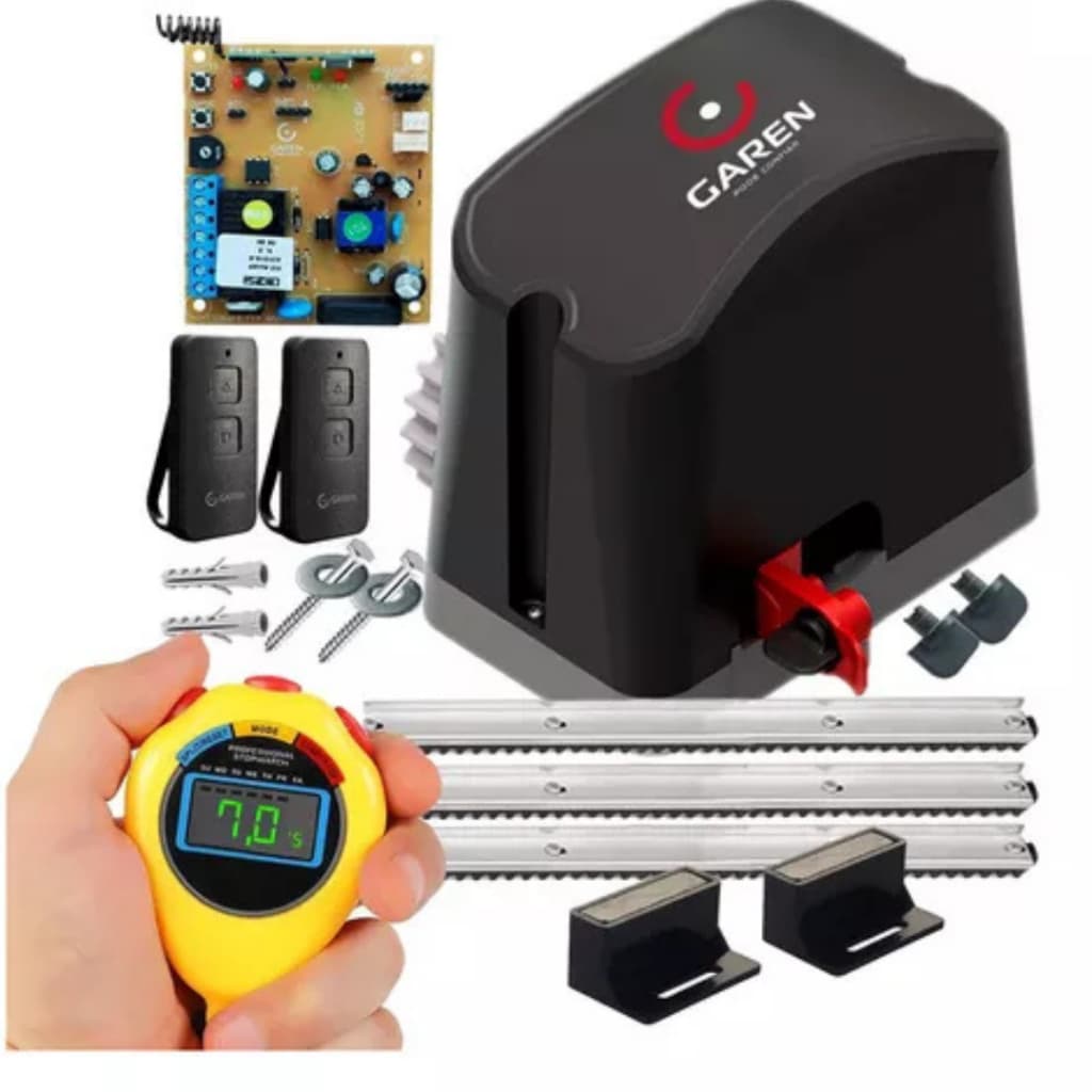 Kit Motor Portao Eletronico Garen Deslizante de Correr 400Kg Completo