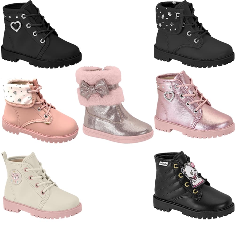 Bota Coturno Molekinha Baby Original com NF Menina Feminino Bota Botinha Moda Confortável