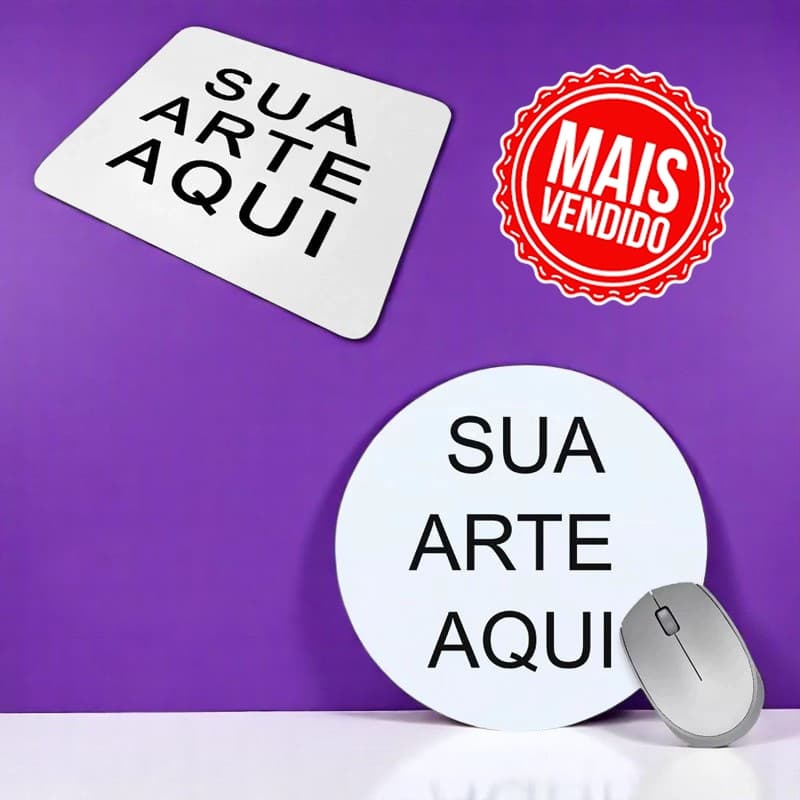 Mouse Pad Personalizado Quadrado Ou Redondo Sua estampa