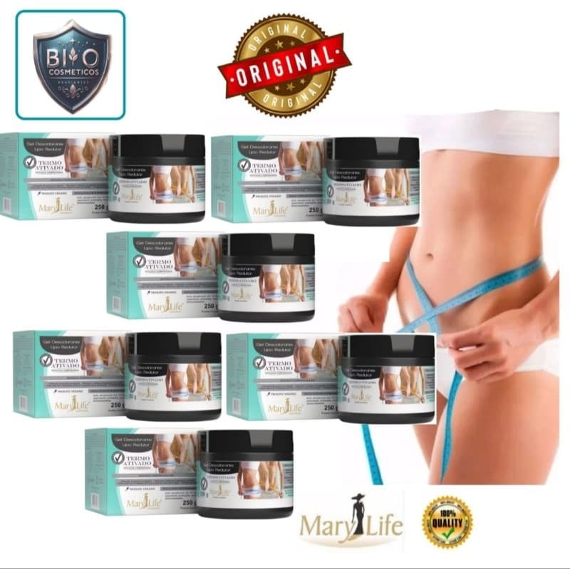 Kit 6 Gel Lipo Redutor Termo Ativado 250gr - Mary Life