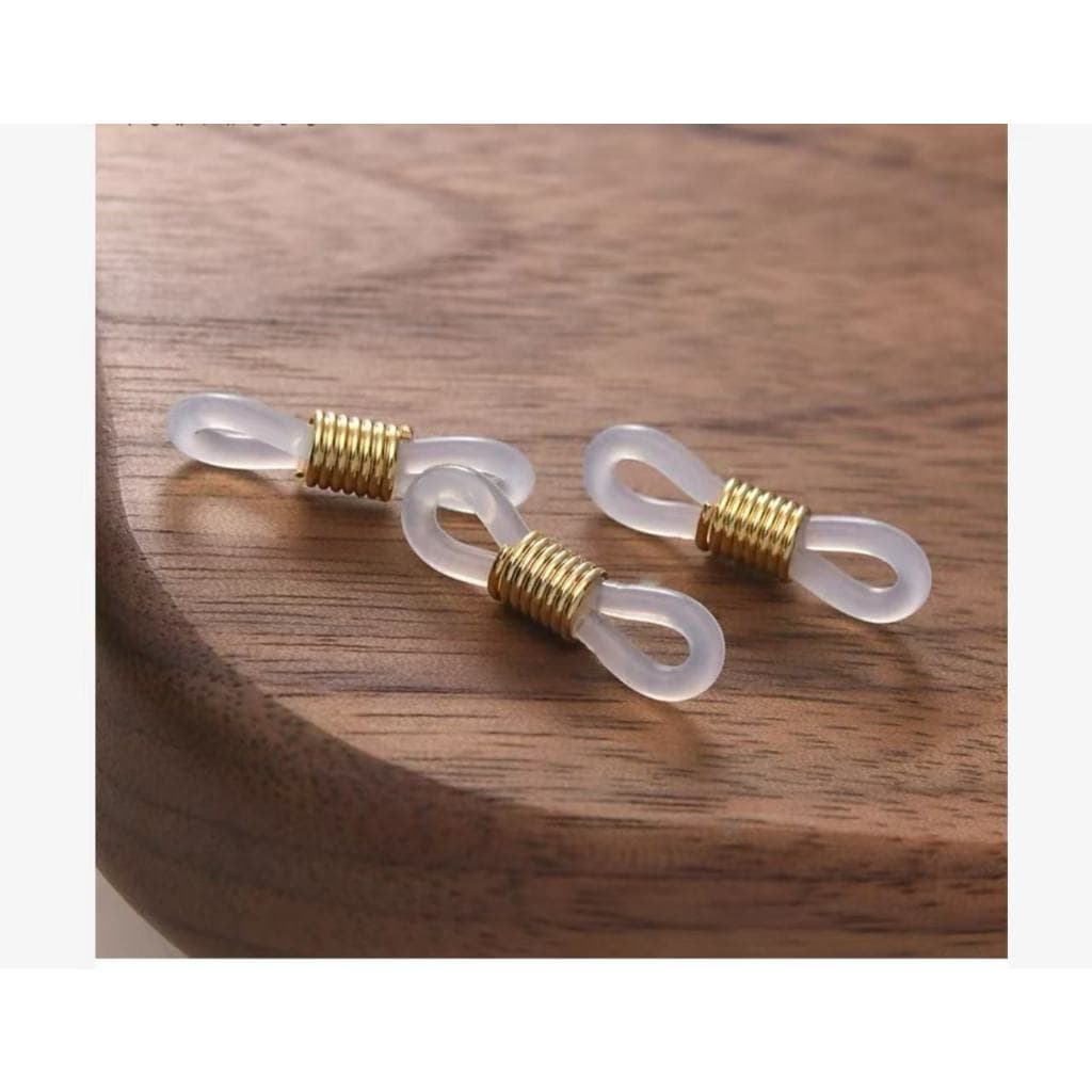 12pçs Argola Silicone C/ Mola P/ Cordão Óculos Preto- 22mm