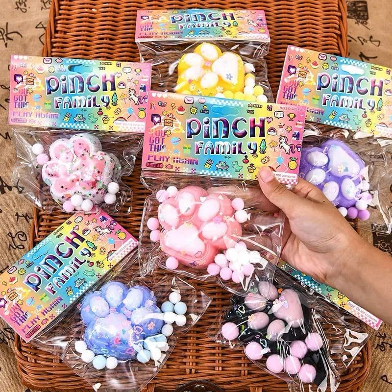Brinquedos Squishy De Aperto De Pata De Gato Pintinho Kawaii Soft Squeeze Com Bola para Alívio De Estresse Presentes