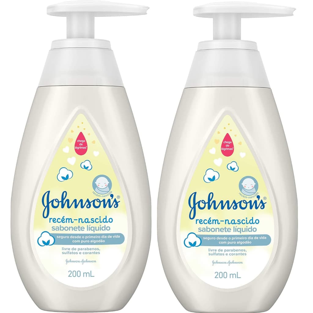 Kit de 2 Sabonetes Líquido Johnson's Baby Recém Nascido 200ml