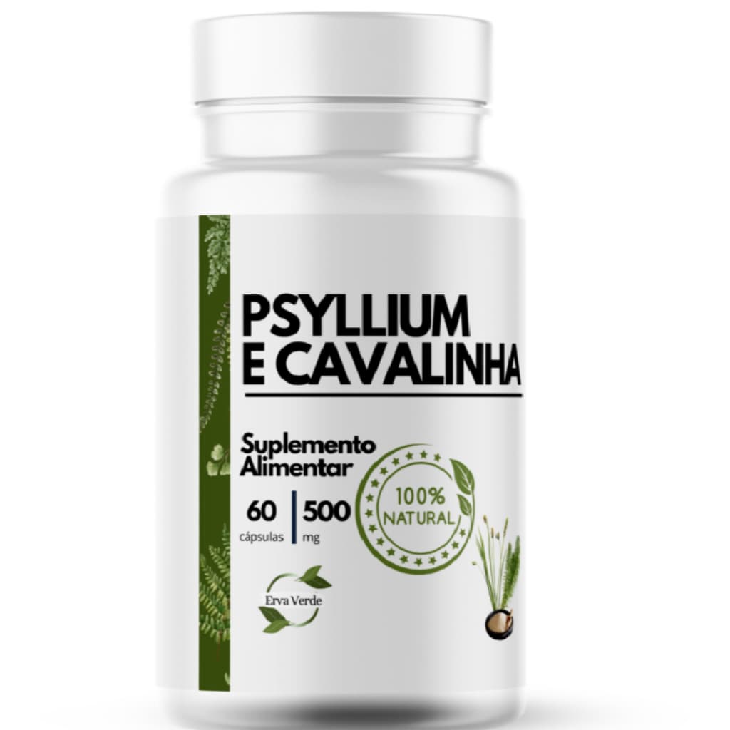 PSYLLIUM 250mg + CAVALINHA 250mg 100% Natural  1 frasco 60  Cápsulas