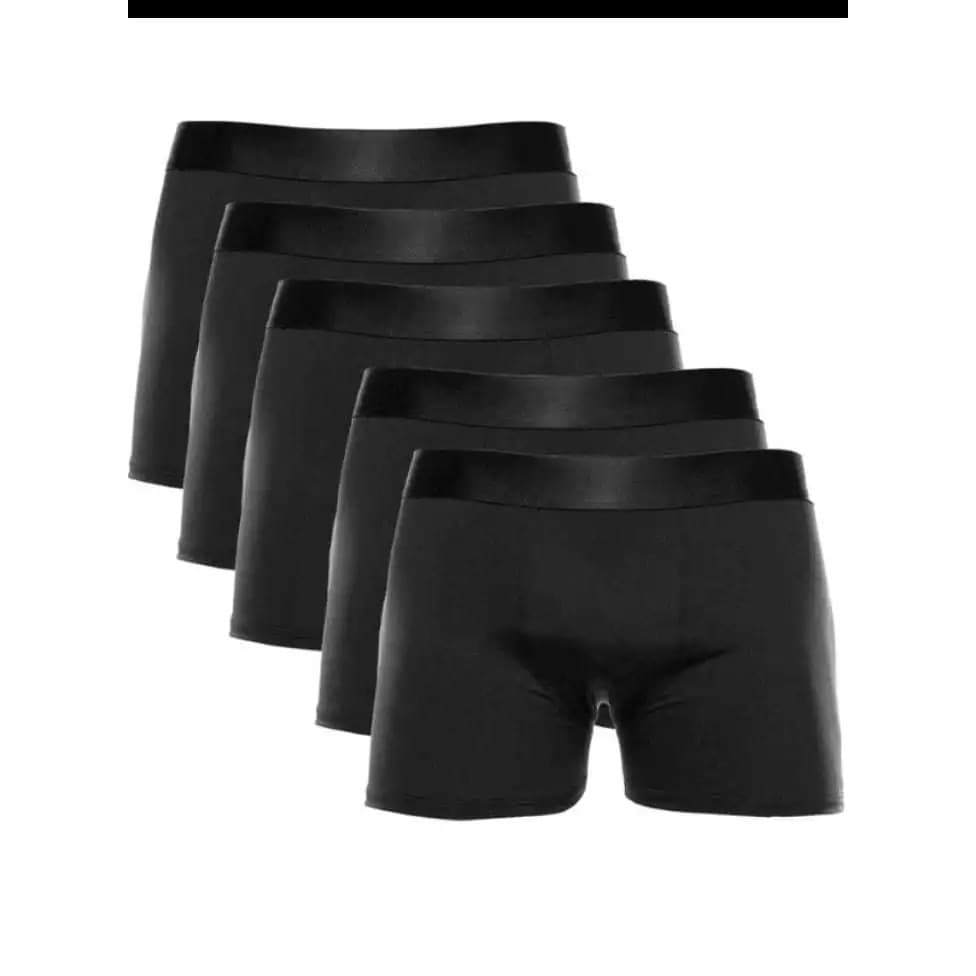 Kit 5 Cuecas Pretas Masculina Box C/ Forro