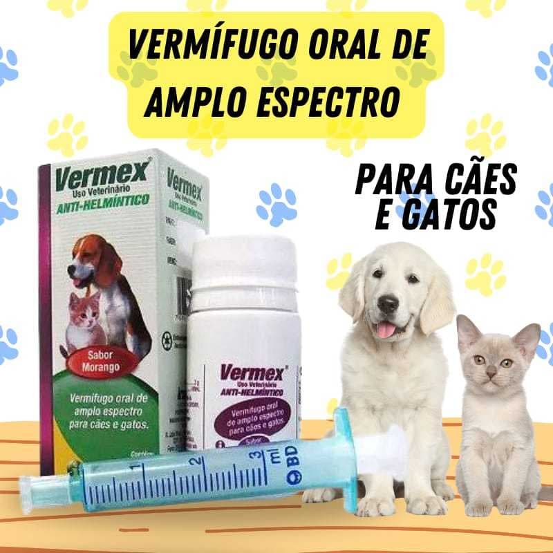 Vermífugo Líquido Para Cachorros Gatos Filhotes Vermex 20ml - Líquido Embalagem Original