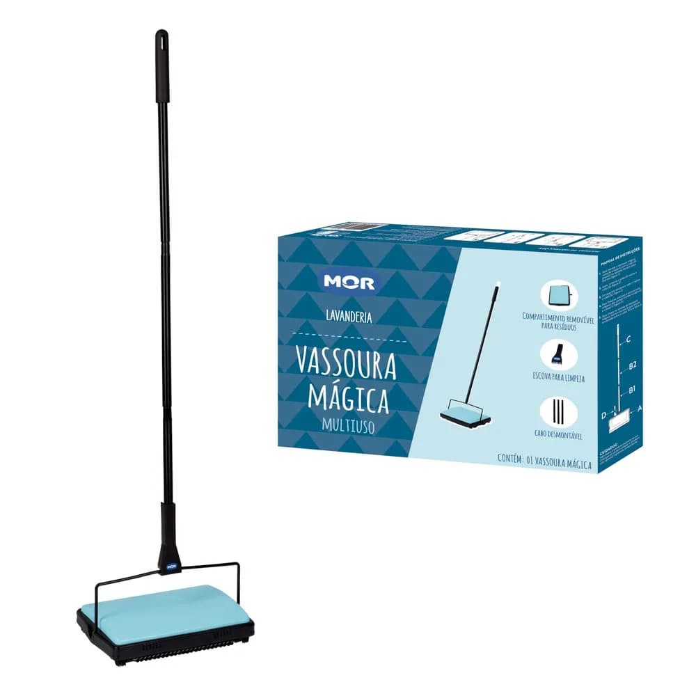 Vassoura Mágica Multiuso - MOR -  Limpa Carpetes,Tapetes, Pelos, Sujeiras, Pisos.