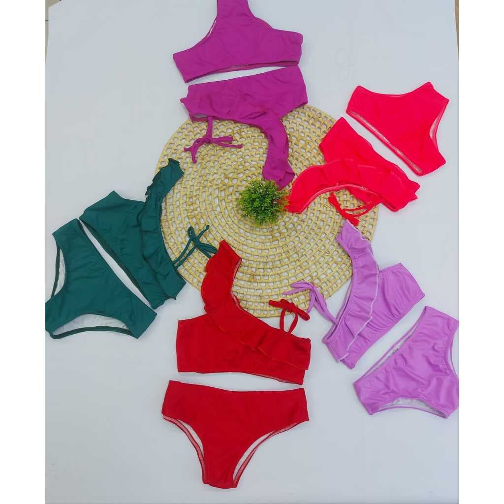 Biquíni Infantil Menina Moda Praia Conjunto Verão Proteção UV50+ Tamanho 2 ao 16