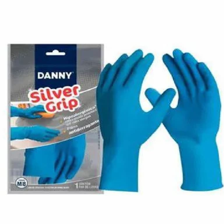 Kit 6 Prs Luva Latex Danny Verniz Silver Grip DA360 CA40730