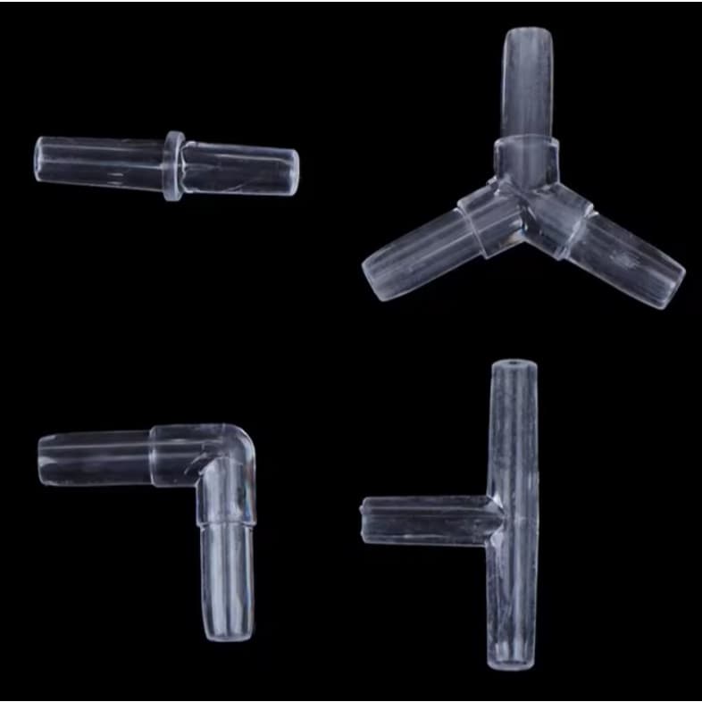 Conexões União/Emenda e Divisor para Mangueira 4mm Para Aquários, compressor de ar, hidroponia