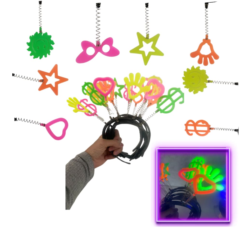 Tiaras Arquinho Neon Divertida 10 a 50 Unidades Sortidas Festa Casamento Aniversario Balada Farra