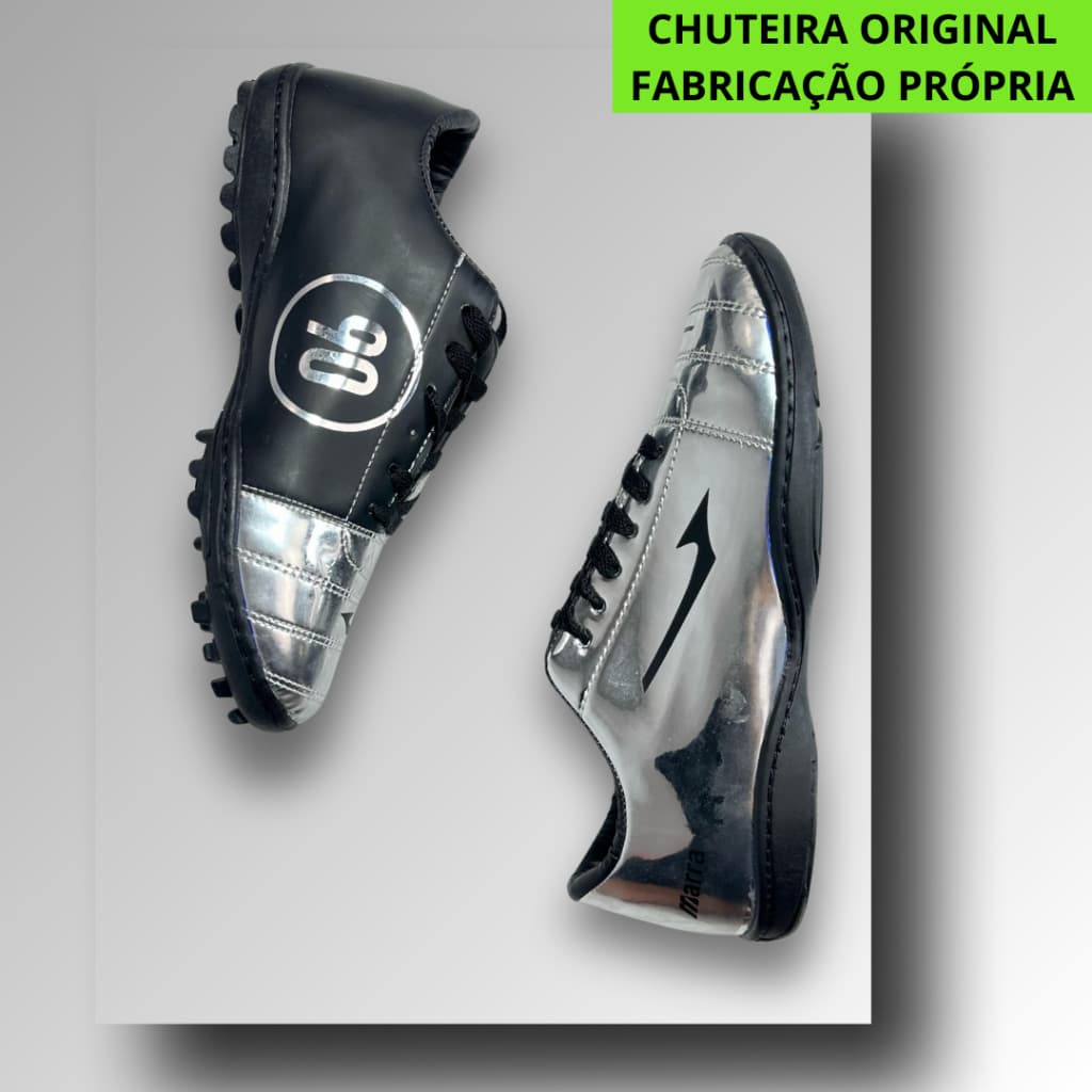 Chuteira Total MARRA 90 - SOCIETY com Travas Costurada Grama Sintética Socyte Unissex Promoção