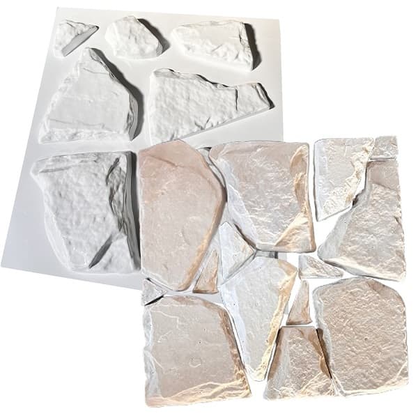 Fôrma 3d Jogo 12 Pedra Moledo Natural Molde 3d Para Cimento/concreto 584-A