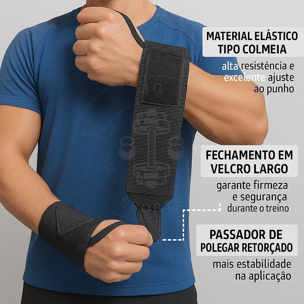 Par de Munhequeira Protetor De Punho Profissional Articulação Cross Trainning