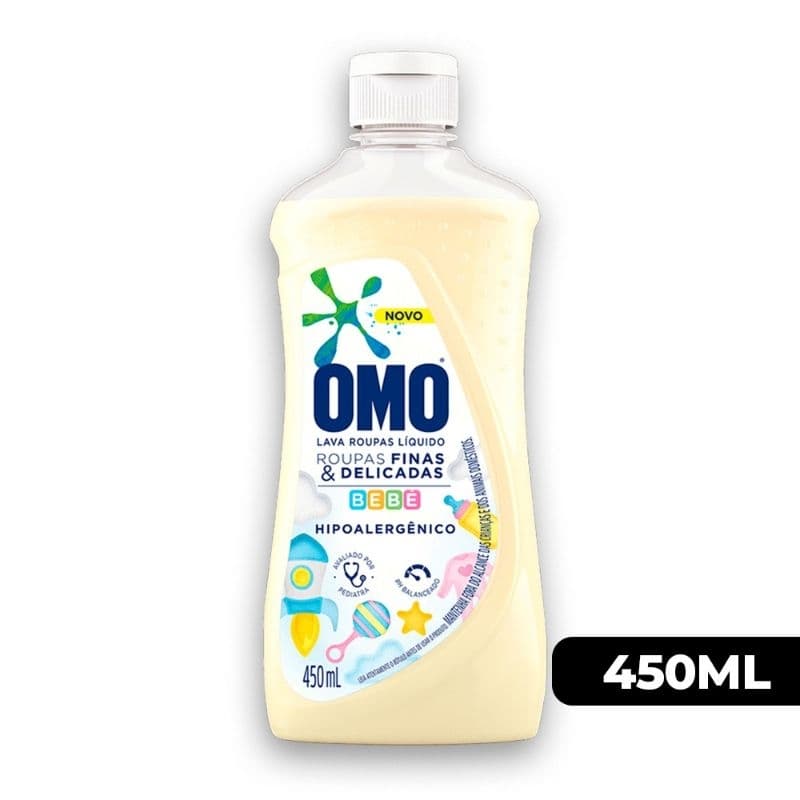 Lava Roupas OMO ROUPAS Finas e Delicadas Bebê 450ml