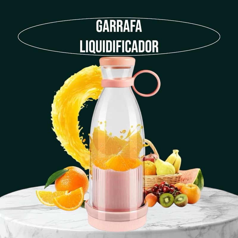 Garrafa Liquidificador Portátil Mini Mixer Juicer Recarregável Shake Cabo USB Elétrico 420ml
