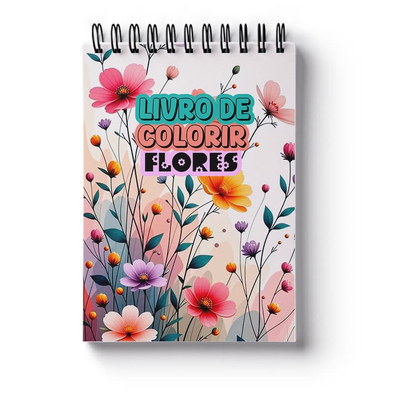 Livro de Colorir Flores Adulto Antiestress 50 Desenhos A5 Folha de 120 Gramas