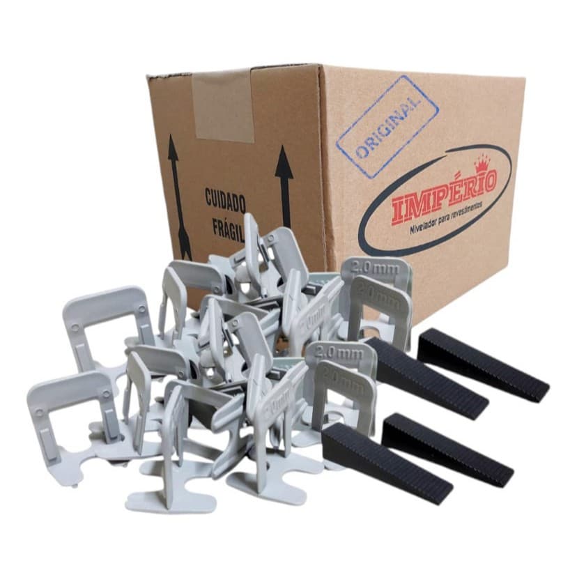 Kit 1000 Espaçador Nivelador + 120 Cunhas Slim Para Porcelanato 1mm