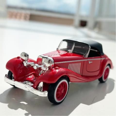 Miniatura carrinho de ferro Mercedes Roadster 540K antigo 1940 12cm