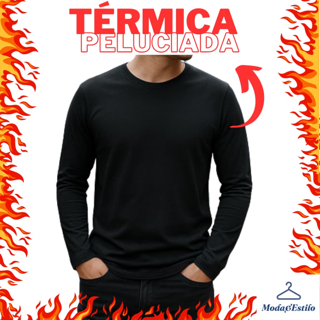 Blusa de Frio Segunda Pele Térmica Peluciada Inverno Frio Forrada Flanelada Manga longa Masculina