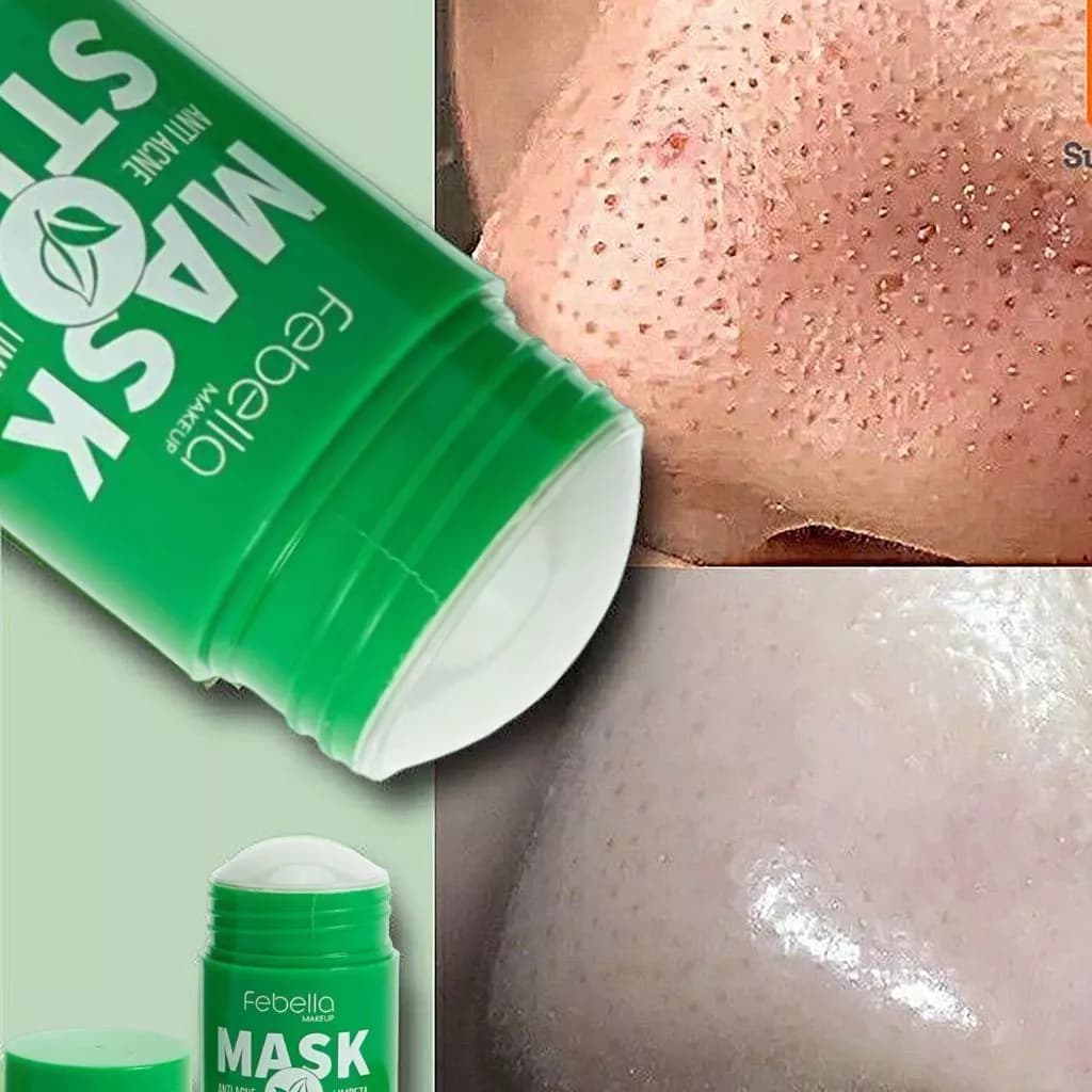 Máscara Chá Verde Remover de Cravos Anti-Acne Hidratante Beleza Pele Facial Clean Face Clareador Mask Stick FEBELLA