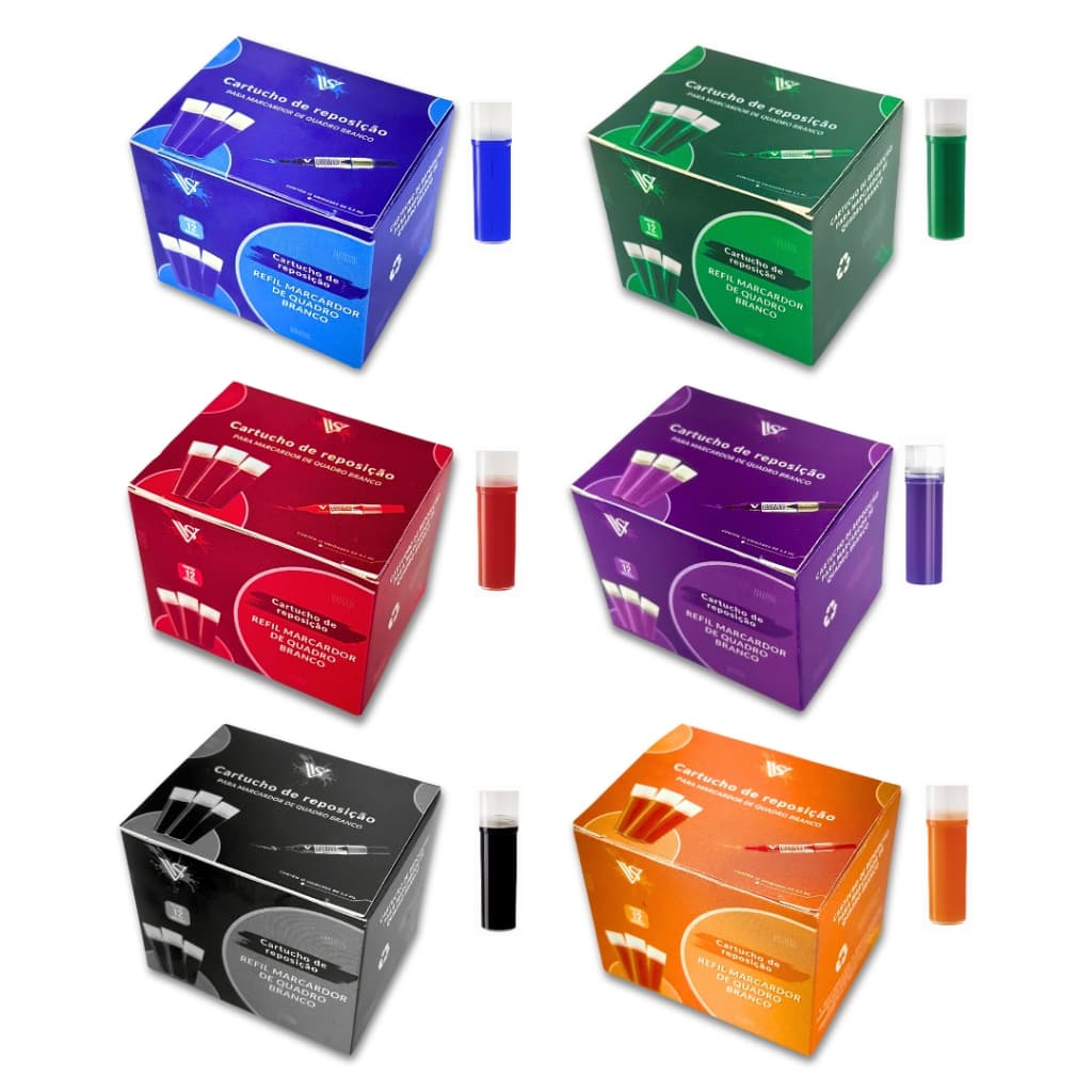 Cartucho Para Pincel De Quadro Branco Pilot Board Master 12un - NÃO MANCHA O QUADRO