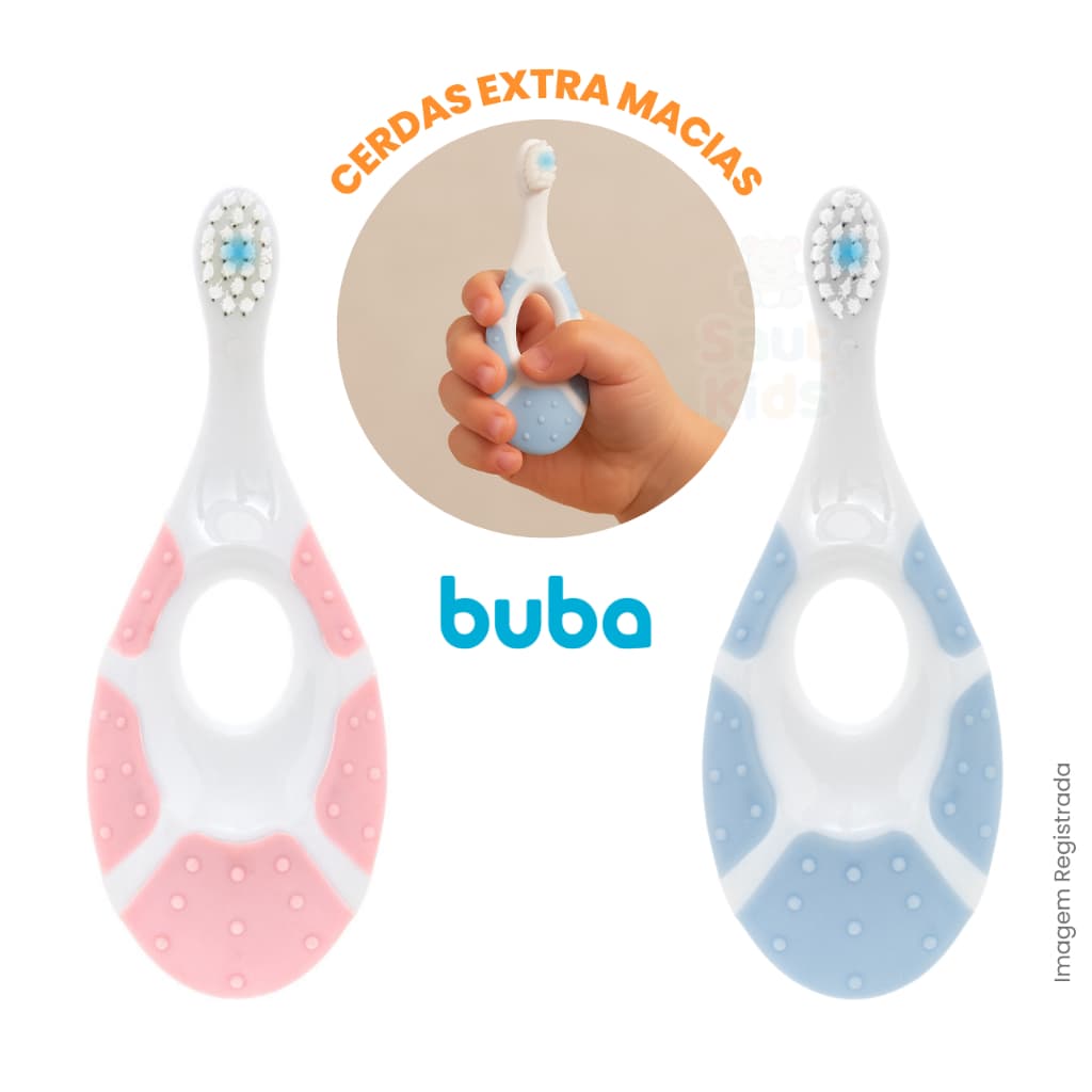 Escova Dentes para Bebê Buba Escova Dental para Bebe Infantil Menino Menina