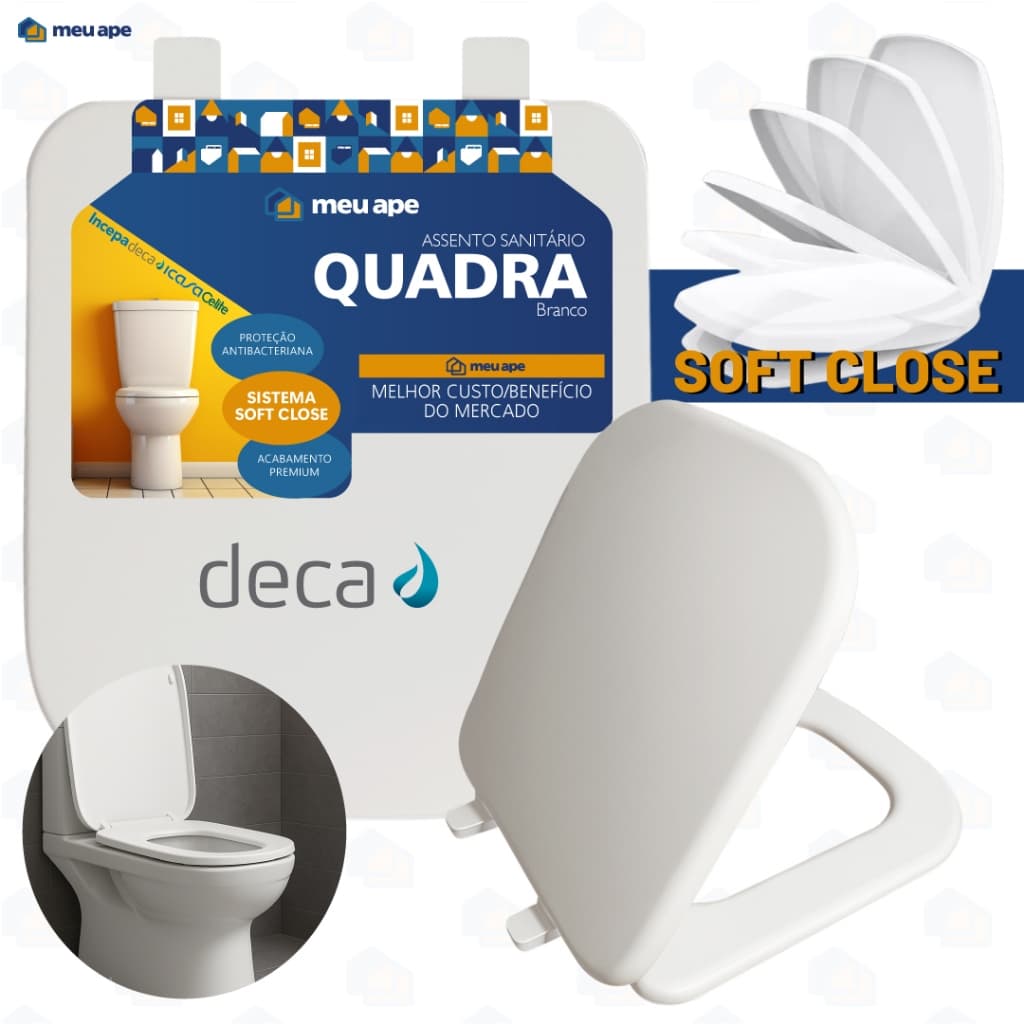 Assento Sanitário Tampa Vaso Soft Close Quadra Deca Piano Polo Unic Gap Roca Lorenlike Lorenzetti