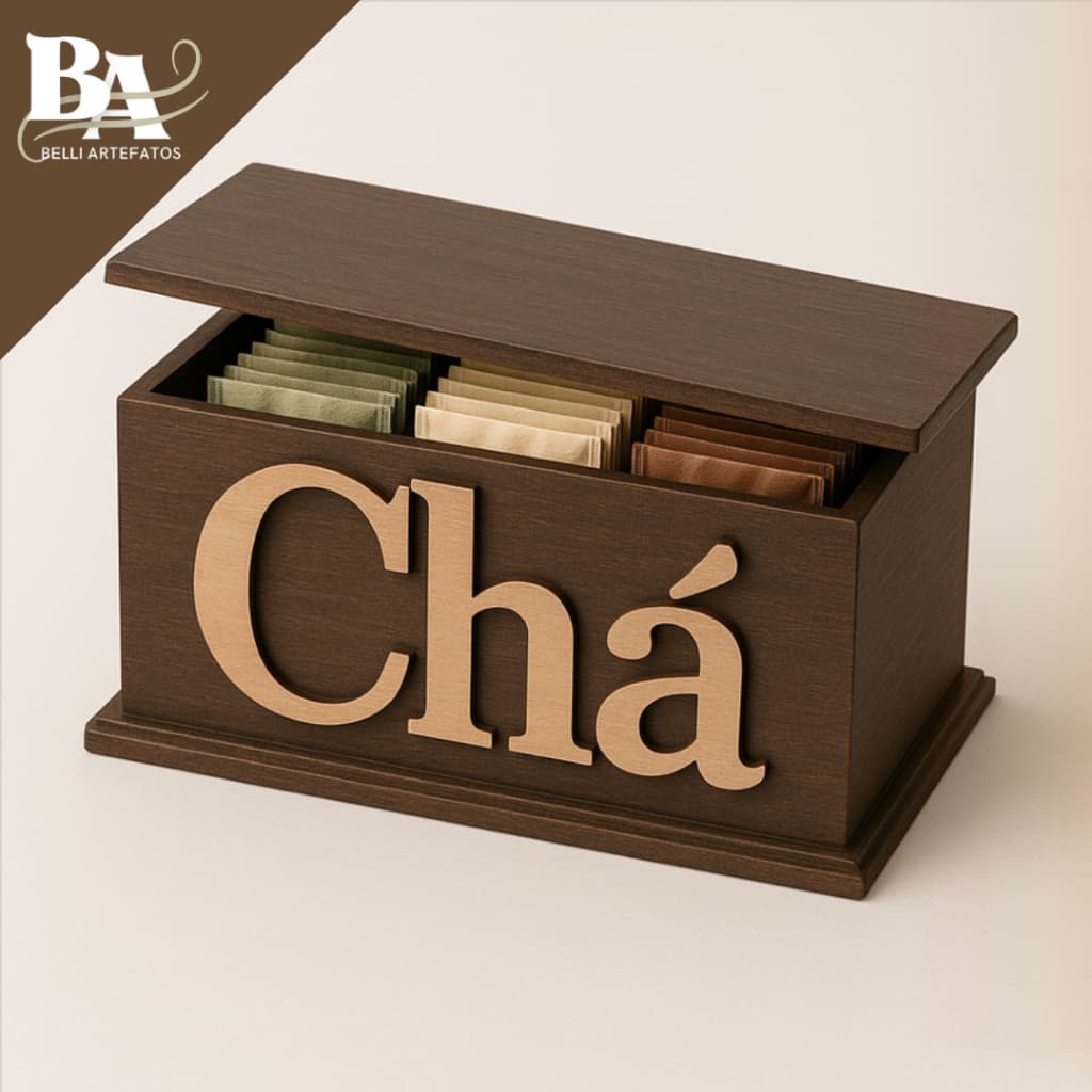 Porta Sachê De Chá Em MDF Vintage Cozinha