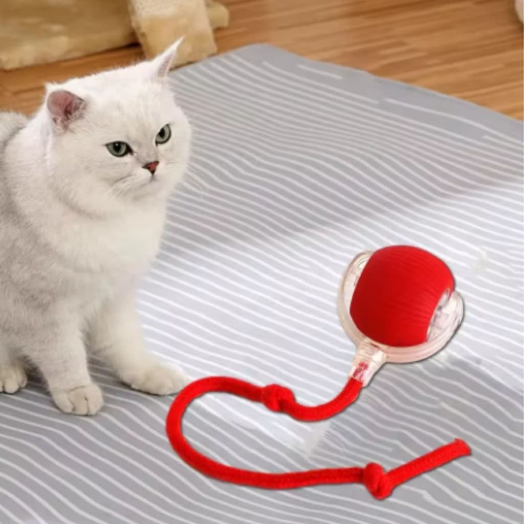 Brinquedos Inteligentes Para Gatos Bola De Rolamento Automática Cauda Falsa Recarregável Elétrico