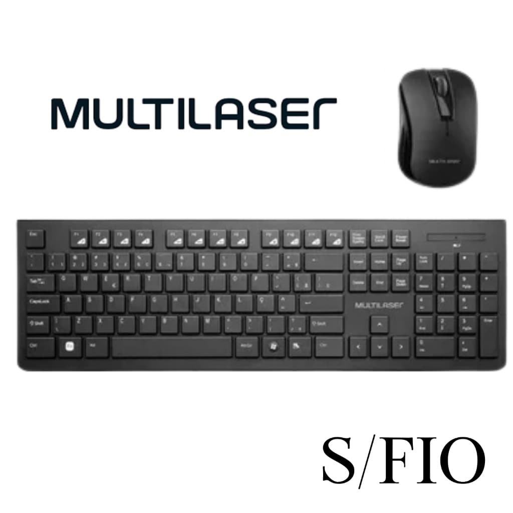Combo Teclado e Mouse Sem Fio Multi (Multilaser) Compacto Silencioso CS400