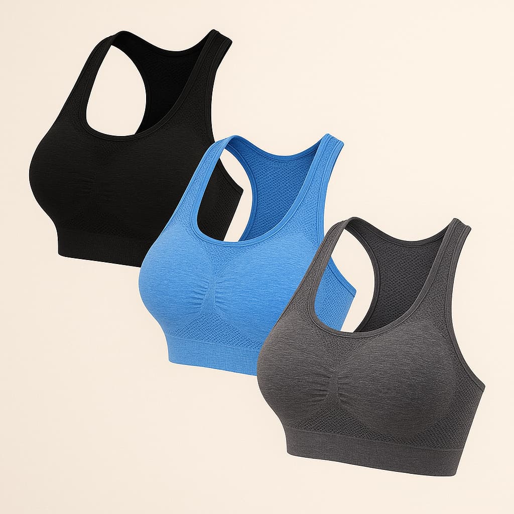 Kit 3 Tops Com Bojo Esportivo Fitness Academia Yoga Ciclismo Kit 3 ou 1 Top