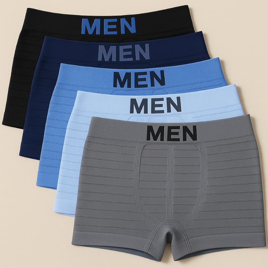 Kit 5 Cueca Box Masculina Conforto Total Microfibra Premium