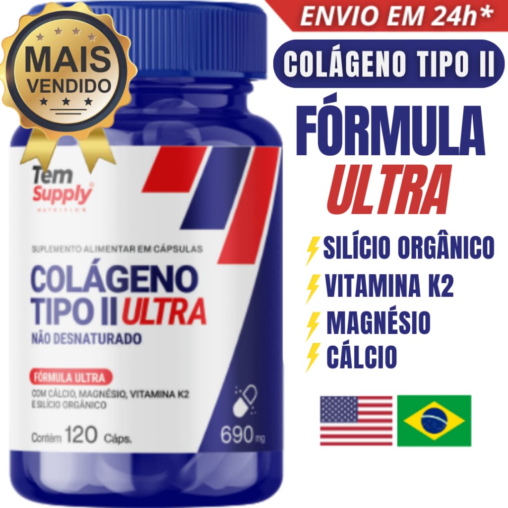 Colágeno Tipo 2 Ultra Premium 40mg 120 Capsulas 690mg