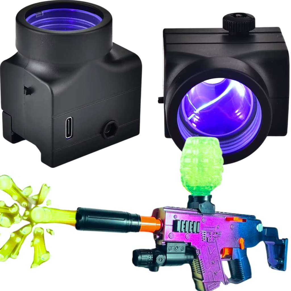Adaptador neon para arma de gel elétrica com 3 mil bolinhas brilha no escuro