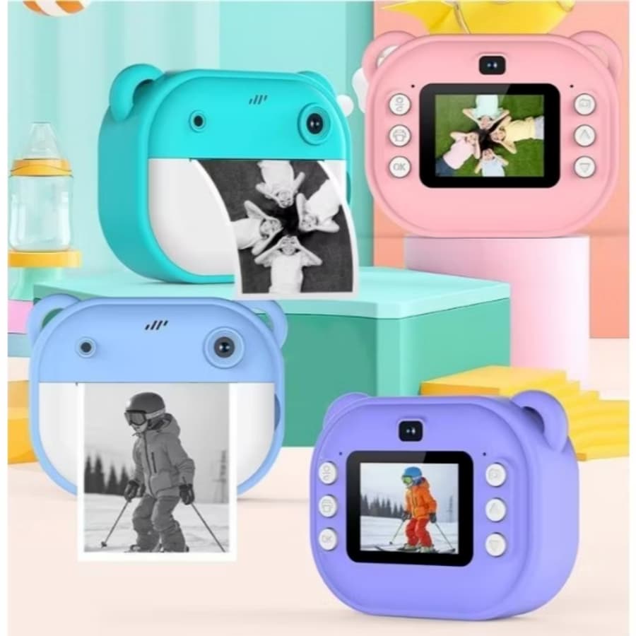 Câmera De Impressão Instantânea Para Crianças Vídeo Fotografia Digital Fotográfica Toy Mini Impressora Térm