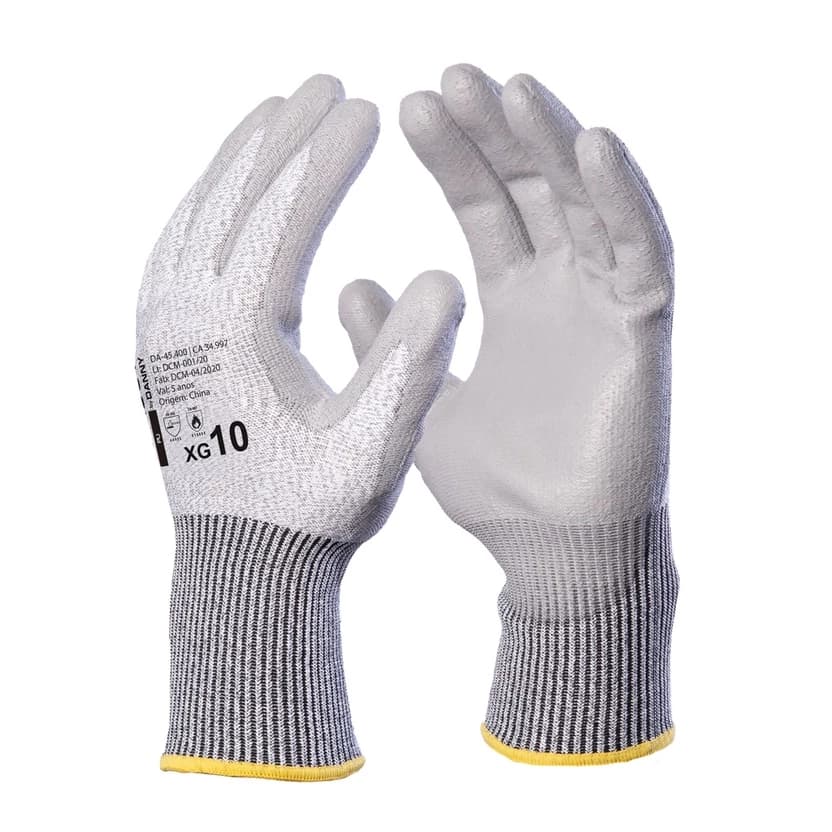 Luva Segurança Resistente Danny 5 pares Anticorte FlexCut PU