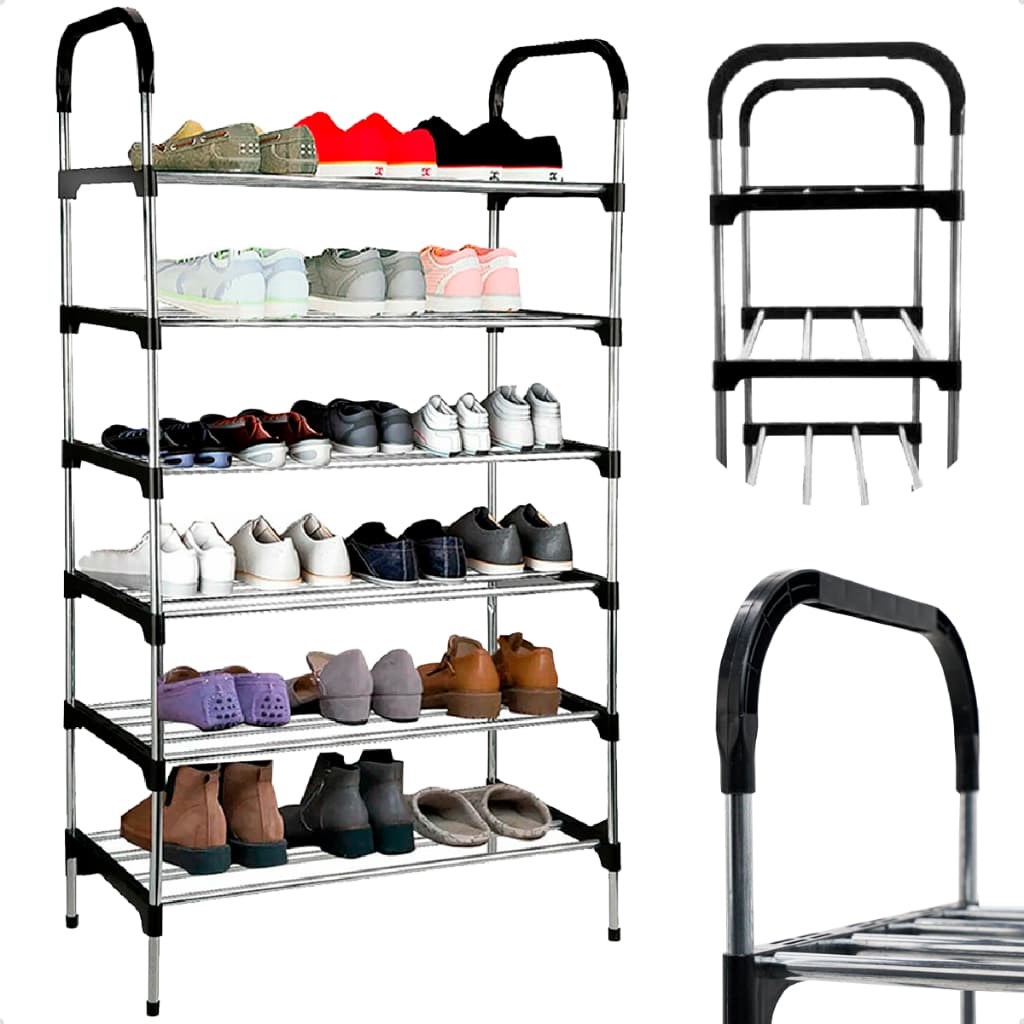 Sapateira Organizador Vertical 6 Prateleiras 18 Pares Inox